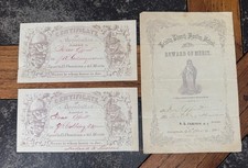 Reward of Merit 1866 Antique School Ephemera Georgetown DC Authentic Original picture