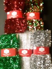 Holiday Time 15 Ft Tinsel Garland 5 Styles-Green/Silver/Red/Snow/Red & Green NEW picture