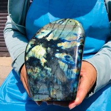 4.7LB Natural Labradorite Quartz Crystal Freeform Mineral Specimen Reiki Heals picture