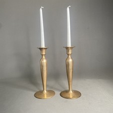 Pair Vintage HEAVY SOLID BRASS CANDLESTICKS / HOLDERS 11.5