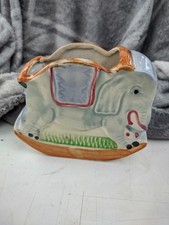 Rare vintage Ceramic Rocking Elephant planter 4.5