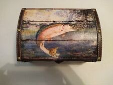 New Trout Wooden Keepsake Box 6x9 picture