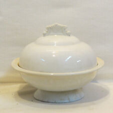 RARE Antique Homer Laughlin VICTOR WHITE Covered Soap Dish with original insert picture