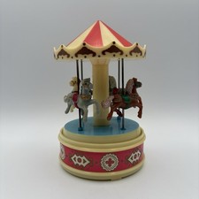 Vintage 1970s Yap’s Musical Carousel Moving Horses Carousel Waltz Tune Works picture