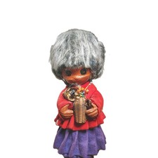 Vintage Li'l Luv Pima Vintage Native American Indian Paper Mache Doll Handmade picture