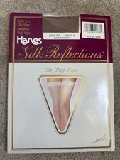 New VTG Hanes Silk Reflections Barely There Silky Sheer Thigh High Sz C-D picture