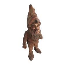 Antique Hubley Cast Iron Garden Gnome Doorstop 14” Original Paint Early 1900s... picture