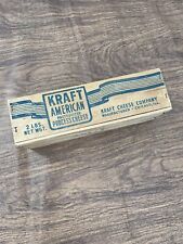Vintage Wood Kraft American Process Cheese Box w/ Ribbon Logo 3 5/8x3 7/8x11 5/8 picture