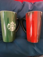 2x Starbucks 2021 Holiday Tall Coffee Mugs 16oz picture
