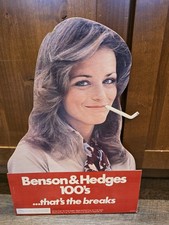 Vintage Benson & Hedges 100s Cigarette Display Sign Cardboard Easel Tobacciana picture