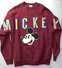 Vintage Mickey And Co. Sweatshirt Mens XL Wine Spellout Mickey Mouse 90s RARE picture