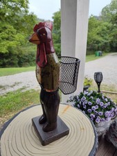 Vintage Wooden Hand Carved Folk Art Rooster Figure 13
