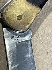 1968-1970 Buck 110 Knife 2-Line Inverted Stamp  3rd Version w/ Atcheson Sheath picture