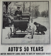 Vintage 7-Page 1946 Article The Automobiles 50 Year History In Pictures picture
