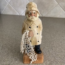 Vtg Hand Carved Sea Captain Figurine Old Salt Fisherman Nautical Folk Art Nanco picture