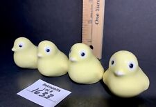 4 Yellow Ceramic BABY CHICKS Animal Figurines MINI Easter Vintage picture