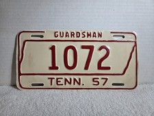Vintage 1957 Tennessee Guardsman License Plate - REPAINTED  picture