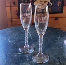Asti Gala 2000 Vtg. Champagne Flutes • Set of 2 Y2K Millennium picture