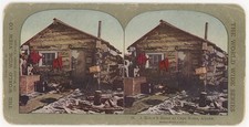 ALASKA STEREOVIEW - Cape Nome - Miner's Cabin - World Wide View Co 1890s picture