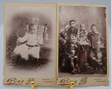 (2)Rics Extra Finish Cabinet Card Marietta Baby Photo Black & White 4x6 De Witt picture