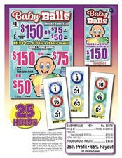 Pull Tab Ticket - Hard Card - Game - Baby Balls - 230 ct picture