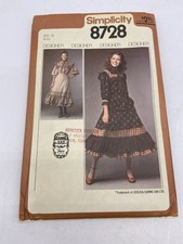 Simplicity 8728 Gunne Sax Dress Pattern sz 10 Miss 2-Piece Ruffles Prairie UNCUT picture