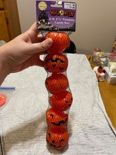 VTG Halloween Pumpkin Plastic Candy Container Set of 6 In Package from Kmart picture