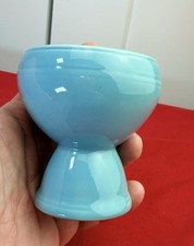 Vtg 1930s McKee Chalaine Blue Depression Glass Double Egg Cup 3.5