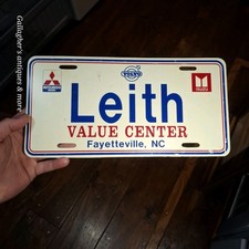 Vintage Fayetteville N.C. Leith Booster License Plate Volvo Mitsubishi Isuzu picture