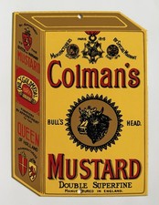 Vintage Colman’s Mustard Porcelain Enameled Collectible Advertisement Wall Sign picture