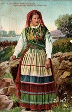 Vintage Portuguese Costume Postcard Mulher do Norte de Portugal picture