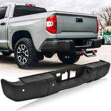 Steel Black Rear Step Bumper Compatible with 2014 2015 2016 2017 2018 2019 2020 picture