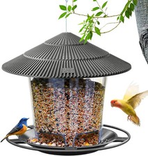 Bird Feeder Outdoor Hanging for Wild Bird Seed, Grey picture