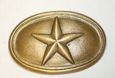 Antique Style Civil War Texas Star Belt Buckle Military Solid Brass Oval picture