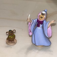 Disneys Cinderella Fairy God Mother Cinderella’s Mouse Vintage Poly Pocket Lot picture