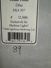 HARBOUR LIGHTS CEDAR POINT, OHIO # HL 357 low number 89 of approx 2500 produced picture