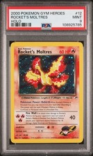 💎NEW CERT PSA 9 MINT Rocket's Moltres Gym Heroes Pokemon Card WOTC 12/132 picture