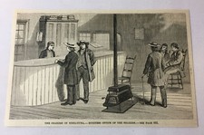 1885 magazine engraving ~ THE SHAKERS IN NISKAYUNA - Business Office picture