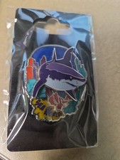 SeaWorld Purple Shark Coral Reef Enamel Pin Official SEA WORLD Trading Pin picture