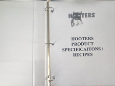 LIMITED MADE Hooters Product Recipe Training Manual Book Duplicate Copy of 1999 picture