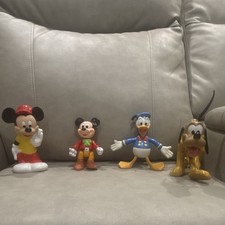 Vintage Disney Hard Plastic Figures Lot of 4 – Mickey Mouse, Donald Duck, Pluto picture