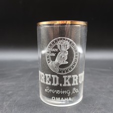Pre Pro FRED KRUG Beer Brewing Etched Glass, Krug Brewing, Omaha NE picture
