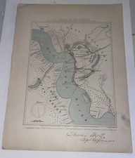 Antique Map of Fort Hudson c. 1863  Civil War Kemble picture