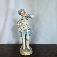 Antique Vion Baury French Bisque Porcelain Figurine Gentleman Gilt Painted 9.5in picture