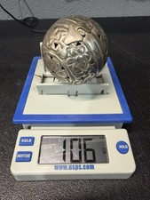 Vintage .925 Marked Silver Floral Pomander Ball Christmas Ornament 106g Untested picture