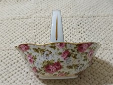 *Ganz* Ceramic Floral Easter Basket Busy Flowers Porcelain Dainty Roses picture