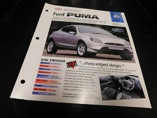 1997 Ford Puma Euro Spec Sheet Brochure Photo Poster 1994 1995 1996 1997 picture