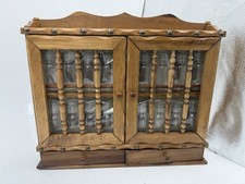 ✨✨ Vintage Apco Wood Spice Cabinet Original Label Complete 18 Jars 2 Drawer✨✨ picture