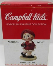 Vtg 1997 Campbell Kids School Days Porcelain Figure Numbered COA New In Box picture
