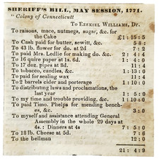 1847 Colonial Connecticut 1771 Sheriff Bill General Assembly Historical Article picture